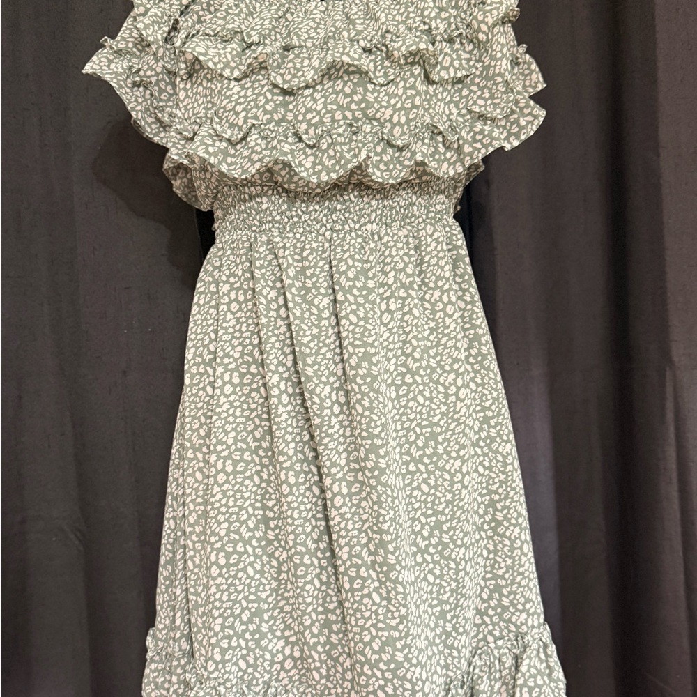 Ruffled Floral Print Dress